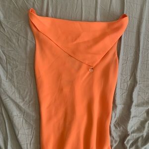 Orange vintage midi dress